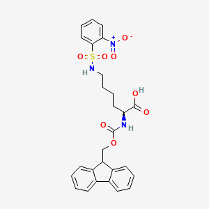 molecular formula C27H27N3O8S B2494670 (S)-2-(((9H-Fluoren-9-yl)methoxy)carbonylamino)-6-(2-nitrophenylsulfonamido)hexanoic acid CAS No. 359780-63-5