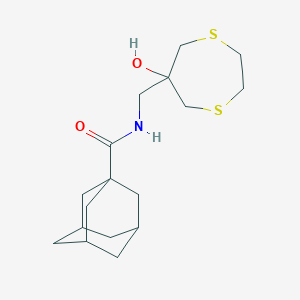 N-[(6-hydroxy-1,4-dithiepan-6-yl)methyl]adamantane-1-carboxamide