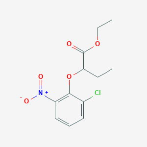 molecular formula C12H14ClNO5 B2494675 乙酸2-(2-氯-6-硝基苯氧基)丁酸酯 CAS No. 330666-70-1