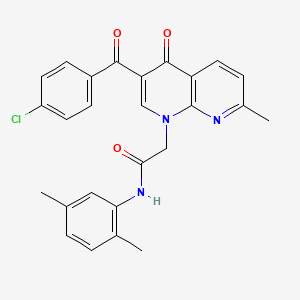 2-(3-(4-chlorobenzoyl)-7-methyl-4-oxo-1,8-naphthyridin-1(4H)-yl)-N-(2,5-dimethylphenyl)acetamide