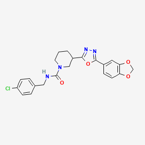 3-(5-(benzo[d][1,3]dioxol-5-yl)-1,3,4-oxadiazol-2-yl)-N-(4-chlorobenzyl)piperidine-1-carboxamide