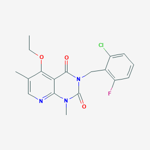 molecular formula C18H17ClFN3O3 B2494681 3-(2-chloro-6-fluorobenzyl)-5-ethoxy-1,6-dimethylpyrido[2,3-d]pyrimidine-2,4(1H,3H)-dione CAS No. 941942-63-8