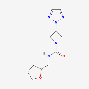 molecular formula C11H17N5O2 B2494684 N-(Oxolan-2-ylmethyl)-3-(triazol-2-yl)azetidine-1-carboxamide CAS No. 2415511-35-0