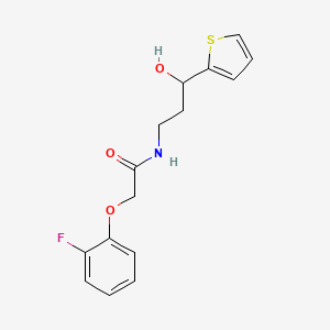 molecular formula C15H16FNO3S B2494687 2-(2-FLUOROPHENOXY)-N-[3-HYDROXY-3-(THIOPHEN-2-YL)PROPYL]ACETAMIDE CAS No. 1421480-95-6