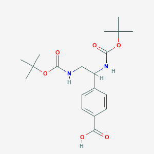 molecular formula C19H28N2O6 B2494689 4-(2,2,11,11-四甲基-4,9-二氧代-3,10-二氧杂-5,8-二氮十二烷-6-基)苯甲酸 CAS No. 2102411-64-1