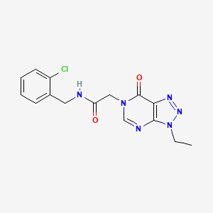 molecular formula C15H15ClN6O2 B2494695 N-(2-氯苄基)-2-(3-乙基-7-氧代-3H-[1,2,3]三唑并[4,5-d]嘧啶-6(7H)-基)乙酰胺 CAS No. 1058197-50-4