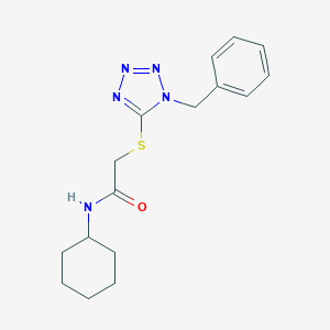 molecular formula C16H21N5OS B249470 2-[(1-benzyl-1H-tetrazol-5-yl)thio]-N-cyclohexylacetamide 