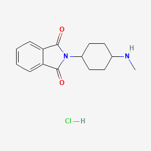 molecular formula C15H19ClN2O2 B2494701 2-[4-(Methylamino)cyclohexyl]isoindole-1,3-dione;hydrochloride CAS No. 2138086-92-5