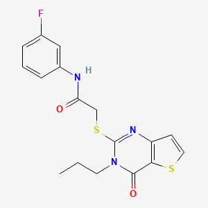 N-(3-fluorophenyl)-2-[(4-oxo-3-propyl-3,4-dihydrothieno[3,2-d]pyrimidin-2-yl)sulfanyl]acetamide