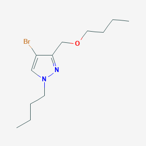 molecular formula C12H21BrN2O B2494707 4-bromo-3-(butoxymethyl)-1-butyl-1H-pyrazole CAS No. 1856085-24-9