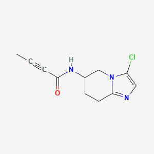 molecular formula C11H12ClN3O B2494708 N-(3-Chloro-5,6,7,8-tetrahydroimidazo[1,2-a]pyridin-6-yl)but-2-ynamide CAS No. 2411290-82-7