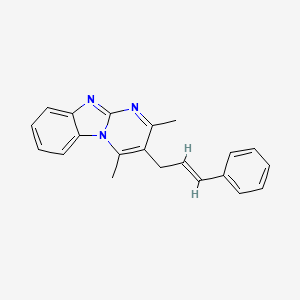 molecular formula C21H19N3 B2494714 2,4-dimethyl-3-[(E)-3-phenylprop-2-enyl]pyrimido[1,2-a]benzimidazole CAS No. 685107-99-7