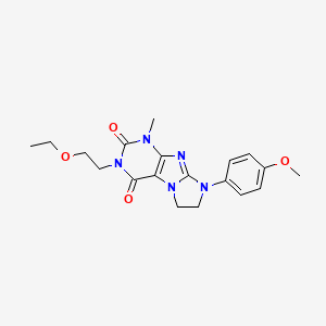 molecular formula C19H23N5O4 B2494723 2-(2-Ethoxyethyl)-6-(4-methoxyphenyl)-4-methyl-7,8-dihydropurino[7,8-a]imidazole-1,3-dione CAS No. 893951-71-8