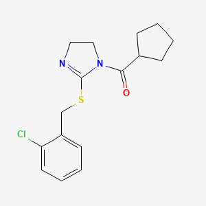 (2-((2-chlorobenzyl)thio)-4,5-dihydro-1H-imidazol-1-yl)(cyclopentyl)methanone