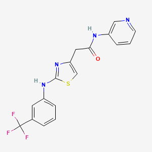 N-(pyridin-3-yl)-2-(2-((3-(trifluoromethyl)phenyl)amino)thiazol-4-yl)acetamide