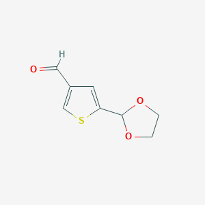 molecular formula C8H8O3S B2494759 5-(1,3-Dioxolan-2-yl)thiophene-3-carbaldehyde CAS No. 155294-88-5