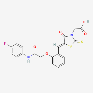 (Z)-2-(5-(2-(2-((4-fluorophenyl)amino)-2-oxoethoxy)benzylidene)-4-oxo-2-thioxothiazolidin-3-yl)acetic acid