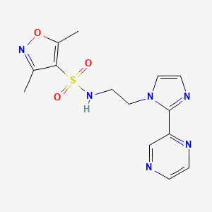 3,5-dimethyl-N-(2-(2-(pyrazin-2-yl)-1H-imidazol-1-yl)ethyl)isoxazole-4-sulfonamide