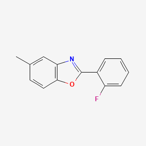 molecular formula C14H10FNO B2494766 2-(2-氟苯基)-5-甲基-1,3-苯并噁唑 CAS No. 211562-43-5