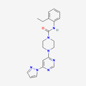 molecular formula C20H23N7O B2494771 4-(6-(1H-pyrazol-1-yl)pyrimidin-4-yl)-N-(2-ethylphenyl)piperazine-1-carboxamide CAS No. 1171986-54-1