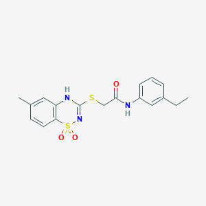 N-(3-ethylphenyl)-2-[(6-methyl-1,1-dioxido-4H-1,2,4-benzothiadiazin-3-yl)thio]acetamide