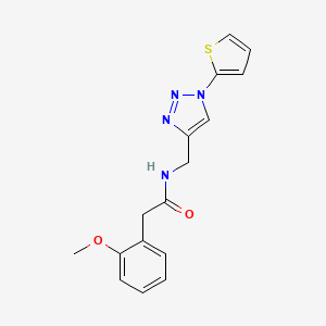 2-(2-methoxyphenyl)-N-((1-(thiophen-2-yl)-1H-1,2,3-triazol-4-yl)methyl)acetamide