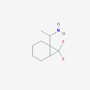 molecular formula C9H15F2N B2494787 1-(7,7-Difluoro-1-bicyclo[4.1.0]heptanyl)ethanamine CAS No. 2248340-00-1