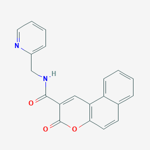 molecular formula C20H14N2O3 B2494792 3-oxo-N-(pyridin-2-ylmethyl)-3H-benzo[f]chromene-2-carboxamide CAS No. 695218-48-5