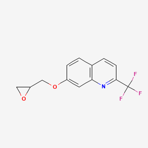 molecular formula C13H10F3NO2 B2494796 7-(Oxiran-2-ylmethoxy)-2-(trifluoromethyl)quinoline CAS No. 2411273-94-2