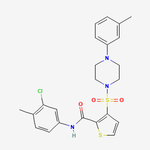 molecular formula C23H24ClN3O3S2 B2494797 N-(3-chloro-4-methylphenyl)-3-{[4-(3-methylphenyl)piperazin-1-yl]sulfonyl}thiophene-2-carboxamide CAS No. 1207013-68-0