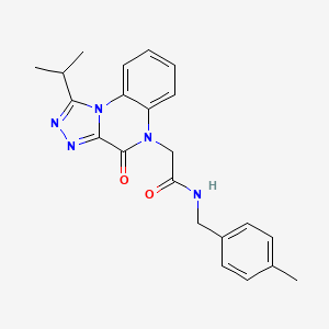 molecular formula C22H23N5O2 B2494809 2-(1-isopropyl-4-oxo-[1,2,4]triazolo[4,3-a]quinoxalin-5(4H)-yl)-N-(4-methylbenzyl)acetamide CAS No. 1359219-60-5