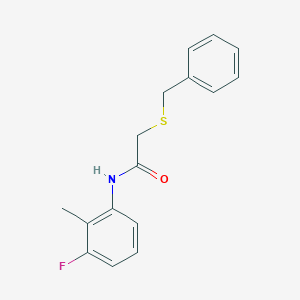 molecular formula C16H16FNOS B249481 2-(benzylsulfanyl)-N-(3-fluoro-2-methylphenyl)acetamide 