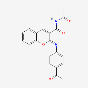 (2Z)-N-acetyl-2-[(4-acetylphenyl)imino]-2H-chromene-3-carboxamide