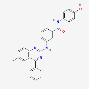 N-(4-hydroxyphenyl)-3-[(6-methyl-4-phenylquinazolin-2-yl)amino]benzamide