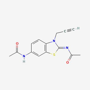 molecular formula C14H13N3O2S B2494827 (Z)-N-(6-acetamido-3-(prop-2-yn-1-yl)benzo[d]thiazol-2(3H)-ylidene)acetamide CAS No. 865182-73-6