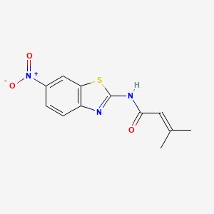 3-methyl-N-(6-nitro-1,3-benzothiazol-2-yl)but-2-enamide