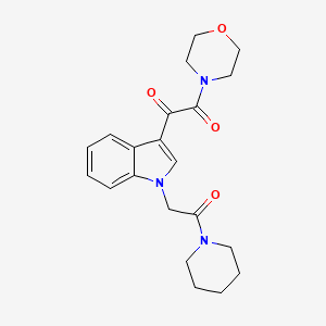 molecular formula C21H25N3O4 B2494834 1-(morpholin-4-yl)-2-{1-[2-oxo-2-(piperidin-1-yl)ethyl]-1H-indol-3-yl}ethane-1,2-dione CAS No. 831233-02-4