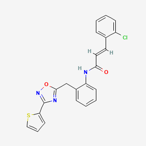 (E)-3-(2-chlorophenyl)-N-(2-((3-(thiophen-2-yl)-1,2,4-oxadiazol-5-yl)methyl)phenyl)acrylamide