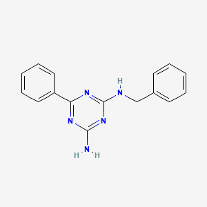molecular formula C16H15N5 B2494841 N-benzyl-6-phenyl-1,3,5-triazine-2,4-diamine CAS No. 693241-47-3