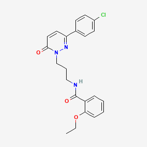 molecular formula C22H22ClN3O3 B2494850 N-(3-(3-(4-chlorophenyl)-6-oxopyridazin-1(6H)-yl)propyl)-2-ethoxybenzamide CAS No. 1021075-66-0
