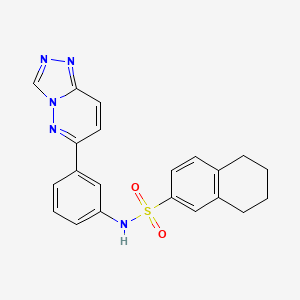 molecular formula C21H19N5O2S B2494852 N-(3-([1,2,4]triazolo[4,3-b]pyridazin-6-yl)phenyl)-5,6,7,8-tetrahydronaphthalene-2-sulfonamide CAS No. 894068-35-0