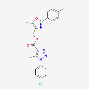 [5-methyl-2-(4-methylphenyl)-1,3-oxazol-4-yl]methyl 1-(4-chlorophenyl)-5-methyl-1H-1,2,3-triazole-4-carboxylate