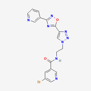 5-bromo-N-(2-(4-(3-(pyridin-3-yl)-1,2,4-oxadiazol-5-yl)-1H-1,2,3-triazol-1-yl)ethyl)nicotinamide