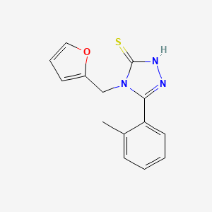 molecular formula C14H13N3OS B2494871 4-(furan-2-ylmethyl)-5-(2-methylphenyl)-4H-1,2,4-triazole-3-thiol CAS No. 851398-38-4