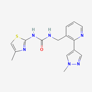 1-((2-(1-methyl-1H-pyrazol-4-yl)pyridin-3-yl)methyl)-3-(4-methylthiazol-2-yl)urea