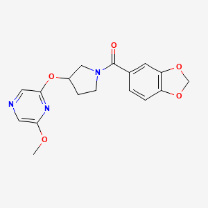 Benzo[d][1,3]dioxol-5-yl(3-((6-methoxypyrazin-2-yl)oxy)pyrrolidin-1-yl)methanone