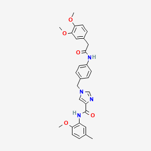 molecular formula C29H30N4O5 B2494884 1-(4-(2-(3,4-dimethoxyphenyl)acetamido)benzyl)-N-(2-methoxy-5-methylphenyl)-1H-imidazole-4-carboxamide CAS No. 1251608-62-4