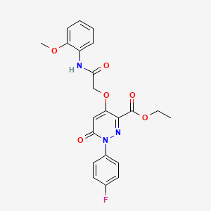 Ethyl 1-(4-fluorophenyl)-4-(2-((2-methoxyphenyl)amino)-2-oxoethoxy)-6-oxo-1,6-dihydropyridazine-3-carboxylate