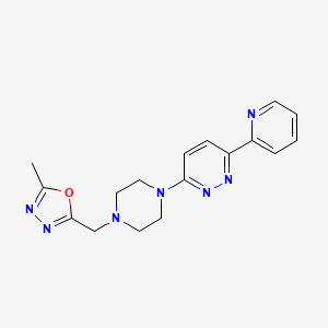 molecular formula C17H19N7O B2494889 3-{4-[(5-Methyl-1,3,4-oxadiazol-2-yl)methyl]piperazin-1-yl}-6-(pyridin-2-yl)pyridazine CAS No. 2415628-61-2