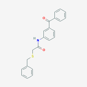 molecular formula C22H19NO2S B249490 Acetamide, N-(3-benzoylphenyl)-2-benzylsulfanyl- 
